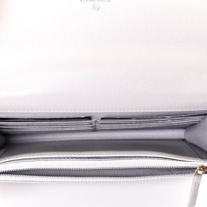 Chanel Lambskin Quilted Chanel 19 Wallet On Chain WOC Grey 4 of 4