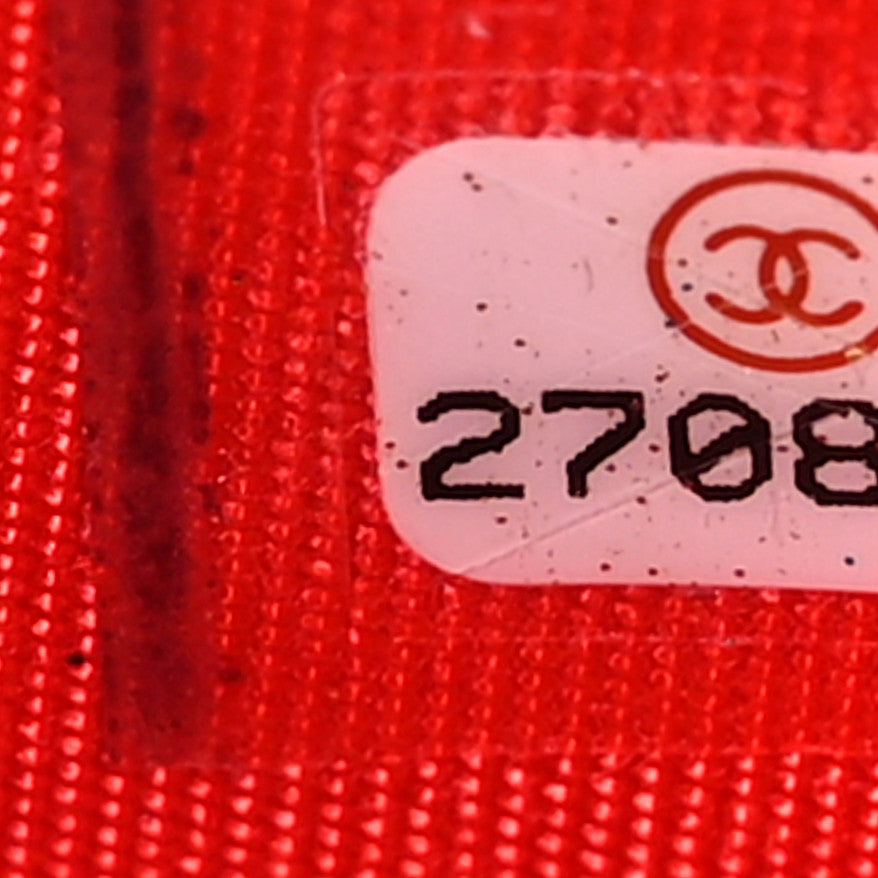 Lambskin Chevron Quilted Mini Trendy CC Chain Wallet Red