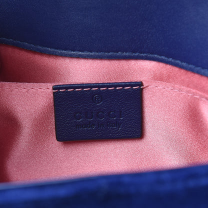 Gucci Velvet Matelasse Mini GG Marmont Shoulder Bag Cobalt Blue 6 of 12