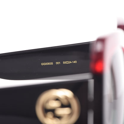 Gucci Square Frame GG0083S Sunglasses Glitter Red Black Green 6 of 7