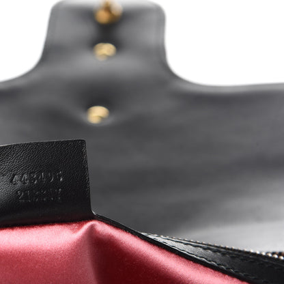 Gucci Velvet Matelasse Loved Embroidered Medium GG Marmont Shoulder Bag Black 10 of 10