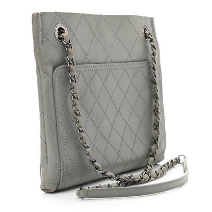 Chanel Calfskin Wild Stitch Small Shopping Tote Grey 3 of 11