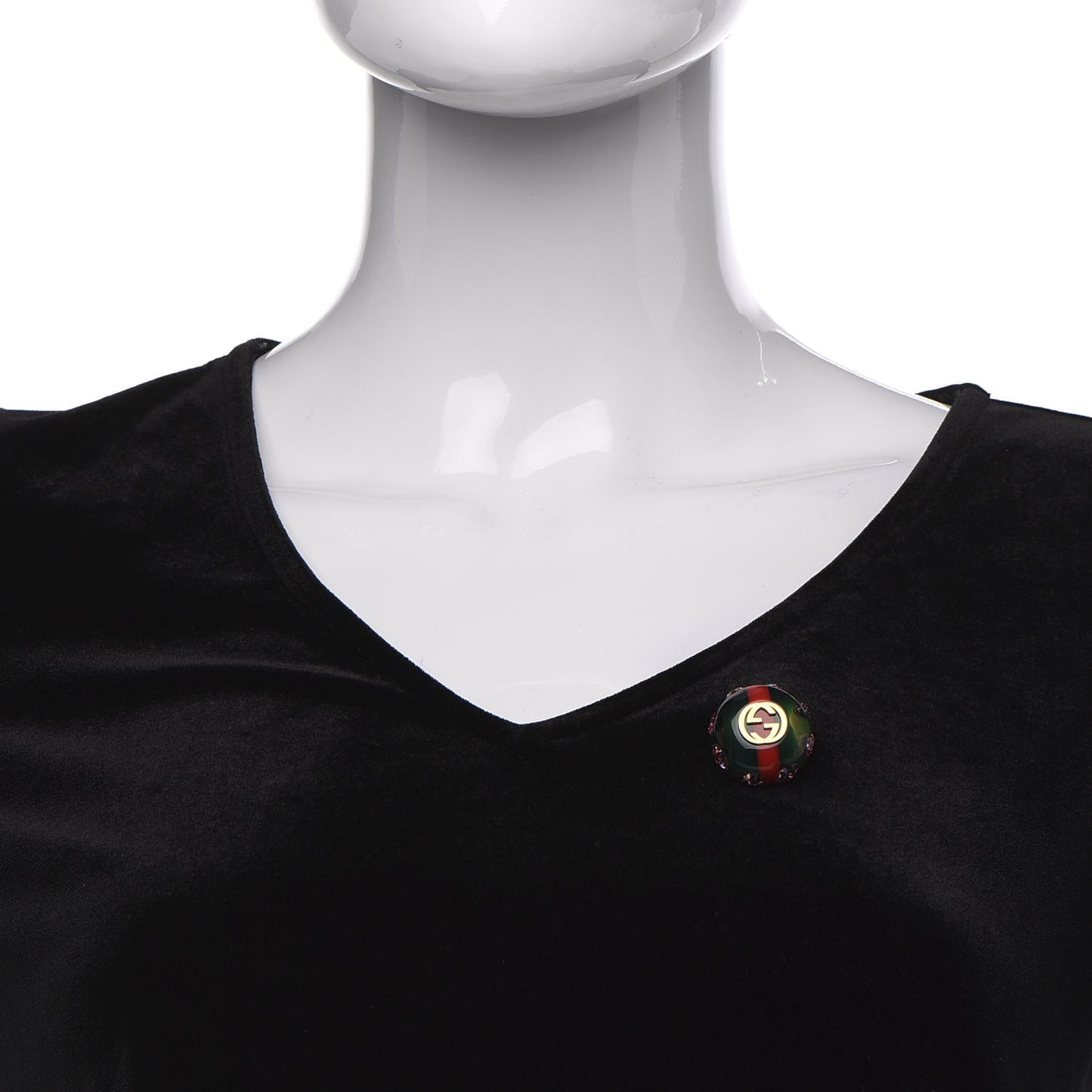 Resin Strass Vintage Web Stud Pin Red Green