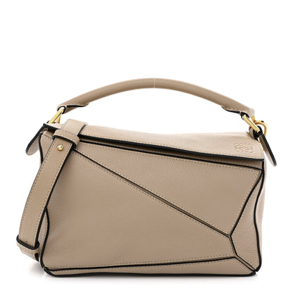Loewe Grained Calfskin Small Puzzle Bag Sand 1 of 9