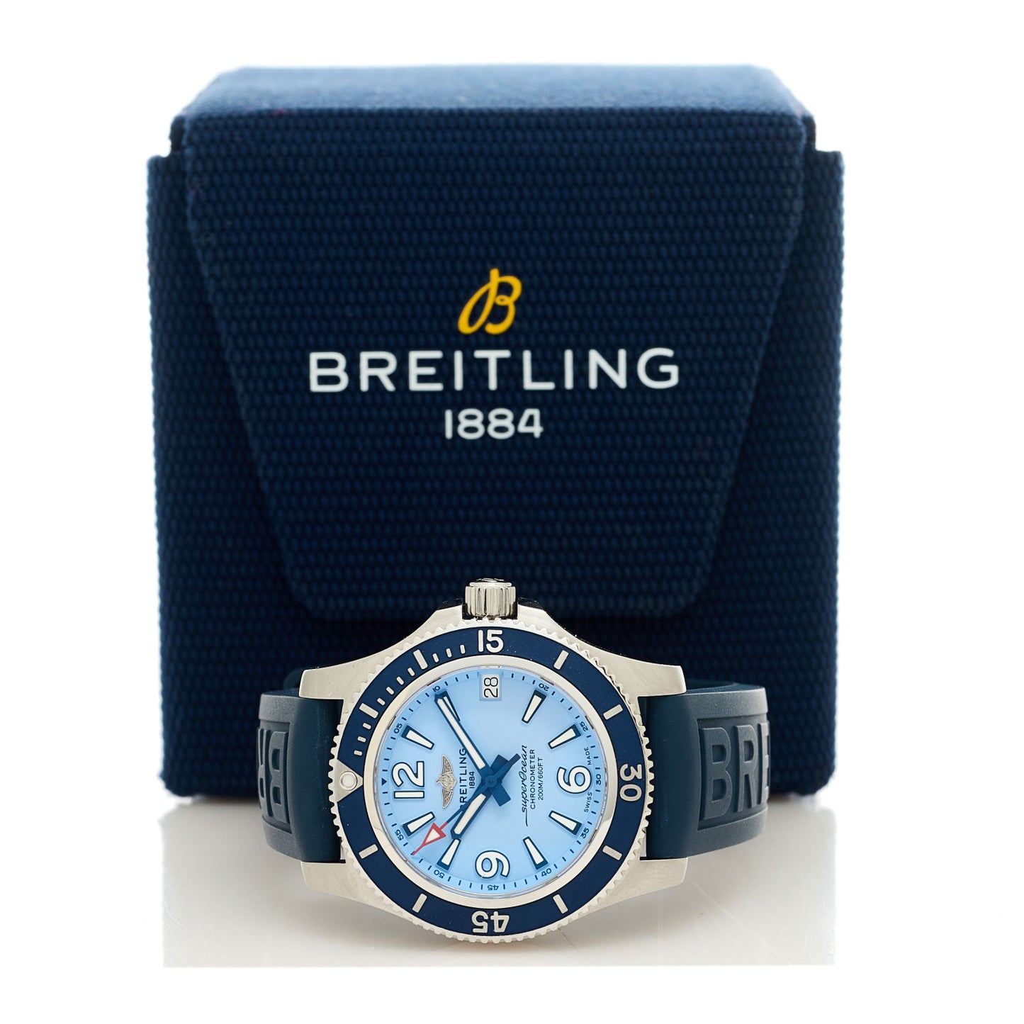 Stainless Steel Rubber 36mm Super Ocean Chronometer Automatic Watch Blue A17316