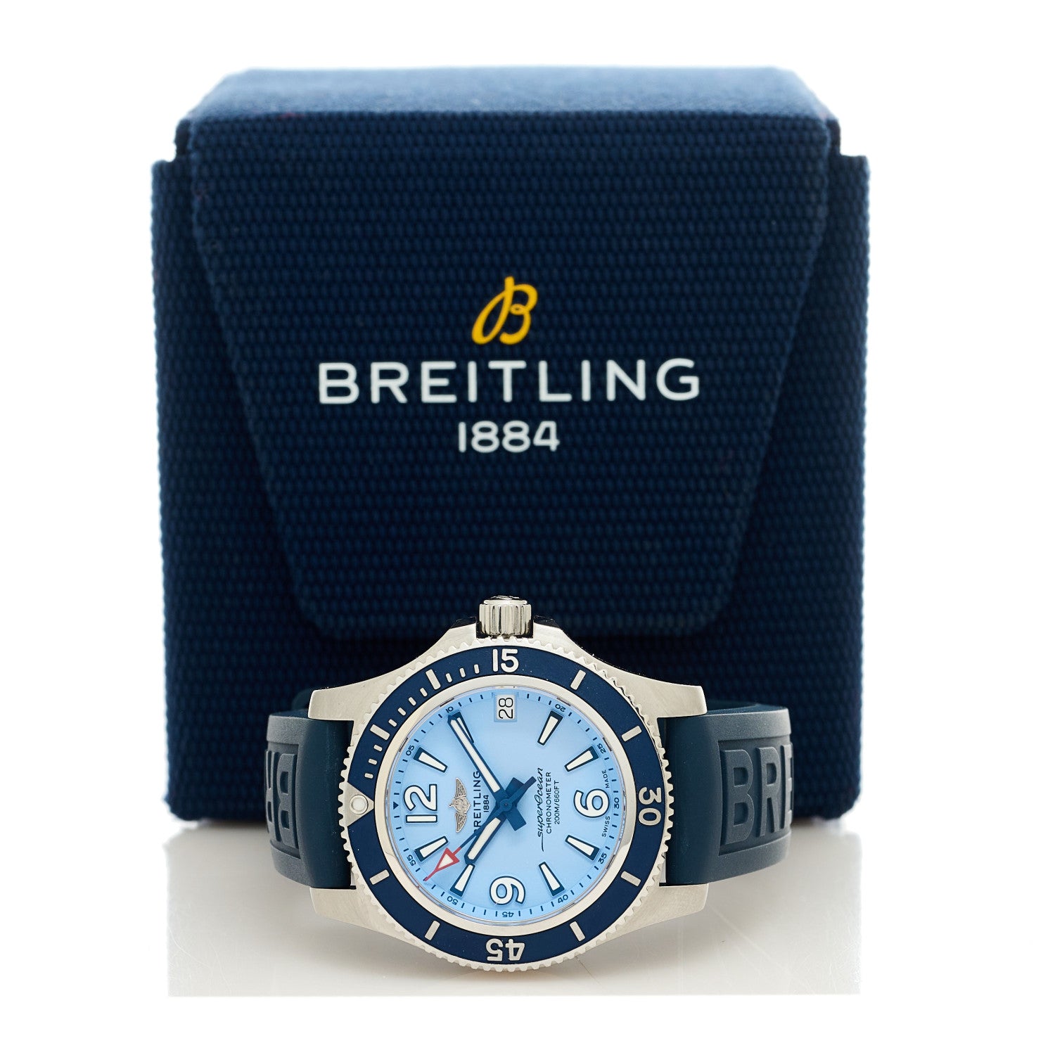 Breitling Stainless Steel Rubber 36mm Super Ocean Chronometer Automatic Watch Blue A17316 5 of 5