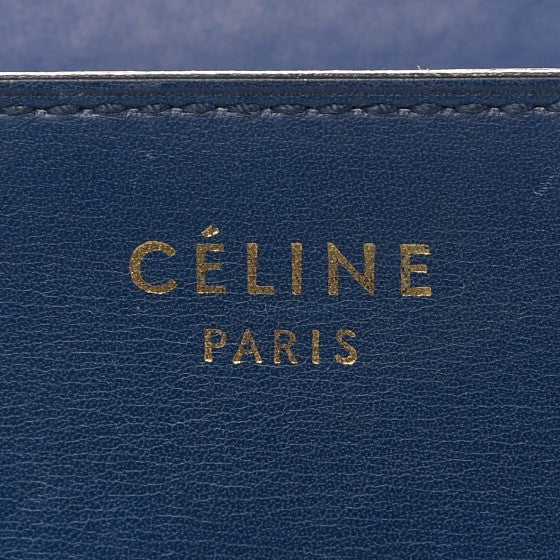 Celine Smooth Calfskin Large Classic Box Flap Bag Slate Blue 7 of 16