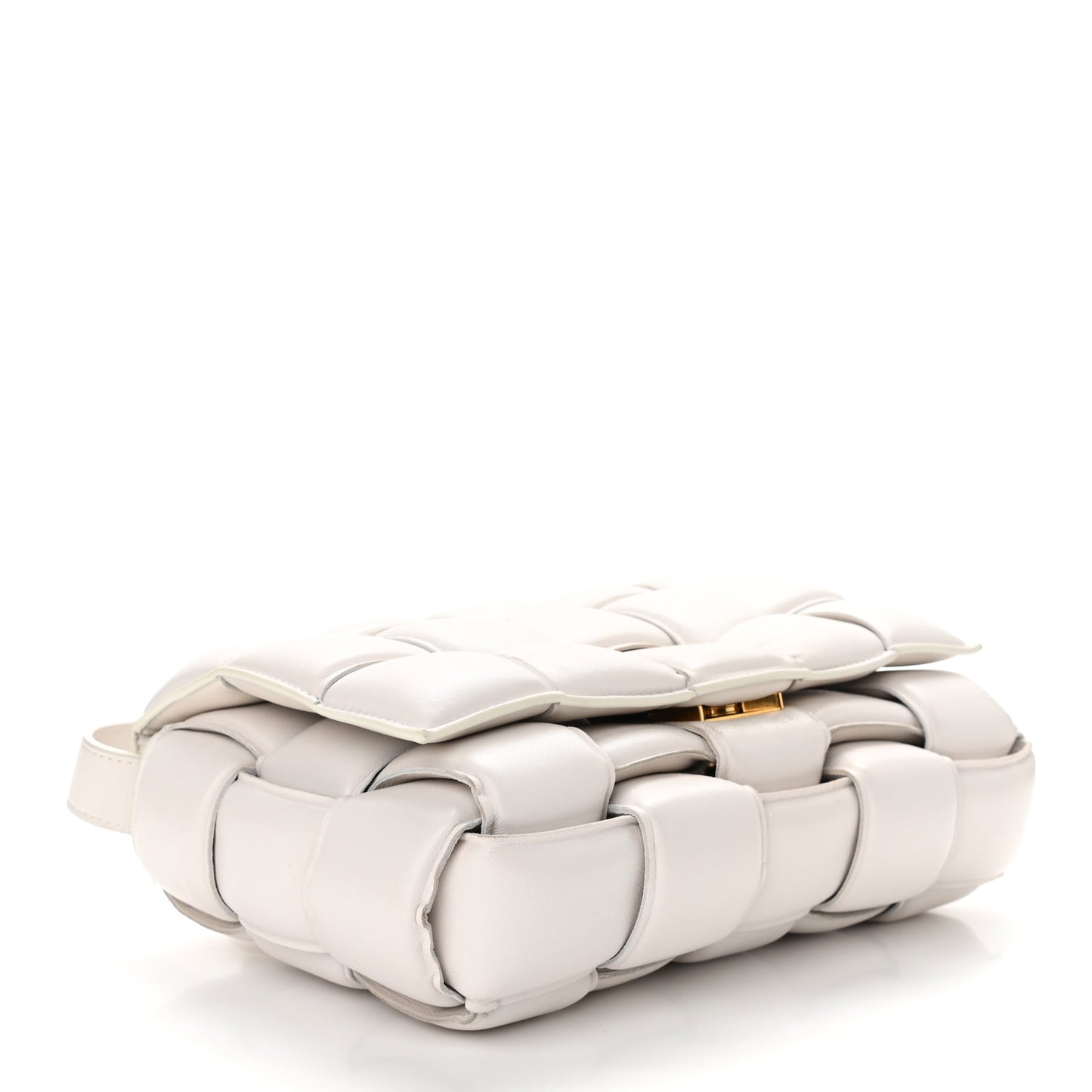 Nappa Maxi Intreccio Padded Cassette Crossbody Bag Chalk