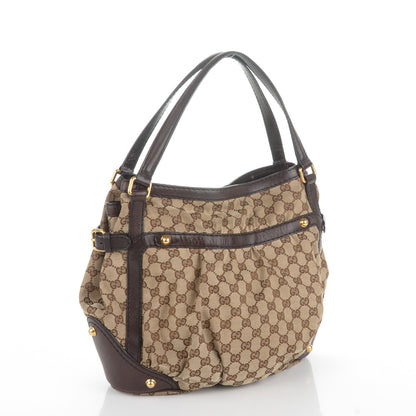 Gucci Monogram Medium Jockey Tote Dark Brown 3 of 7