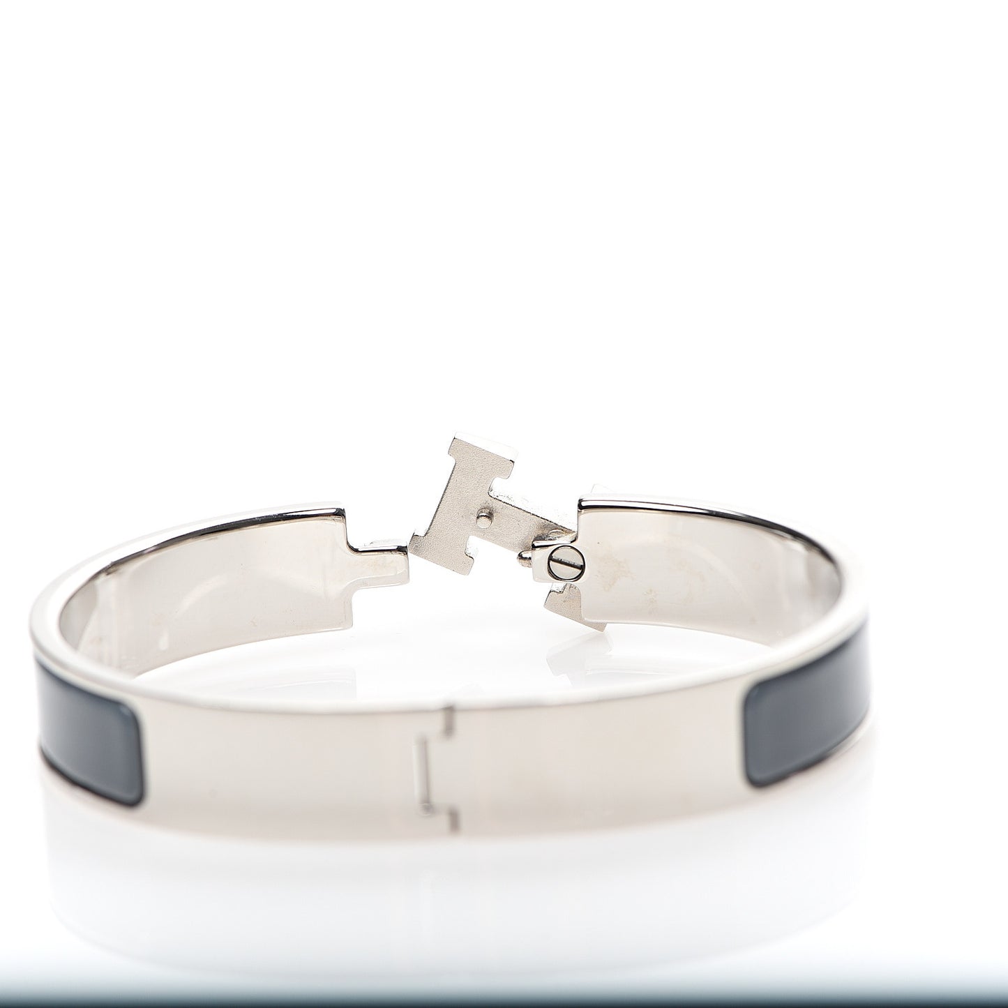 Enamel Narrow Clic Clac H Bracelet GM Slate
