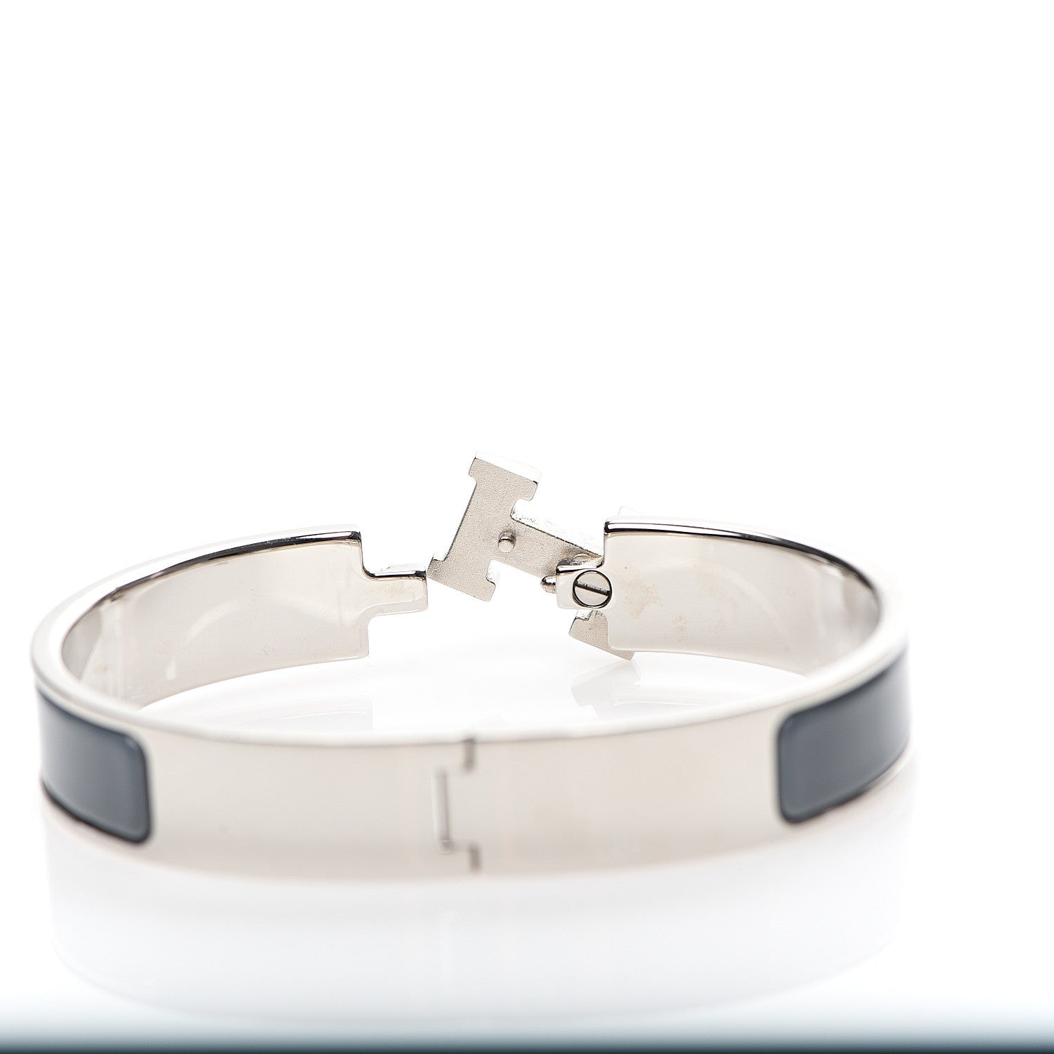 Hermes Enamel Narrow Clic Clac H Bracelet GM Slate 3 of 4