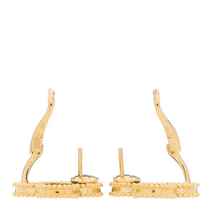 Van Cleef & Arpels 18K Yellow Gold Malachite Magic Alhambra Earrings 3 of 4