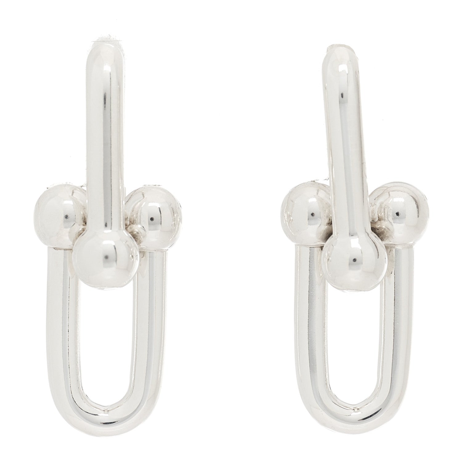 Tiffany Sterling Silver Extra Large HardWear Link Earrings 1 of 4