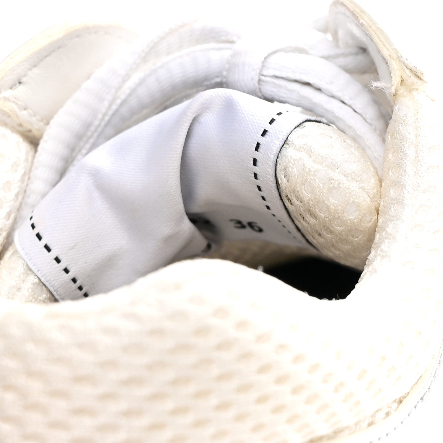 Chanel Fabric Laminated Calfskin Stretch CC Sneakers 36 White Silver 10 of 10