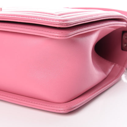 Chanel Lambskin Chevron Quilted Medium Boy Flap Pink 10 of 10