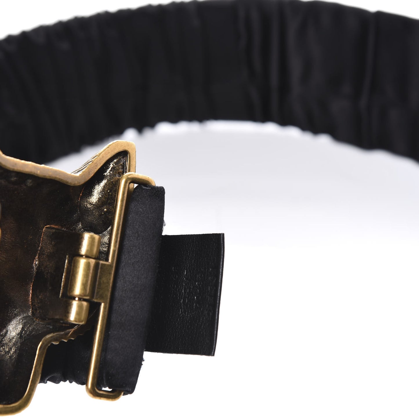 Satin Fox Head Buckle Belt Black 90 36
