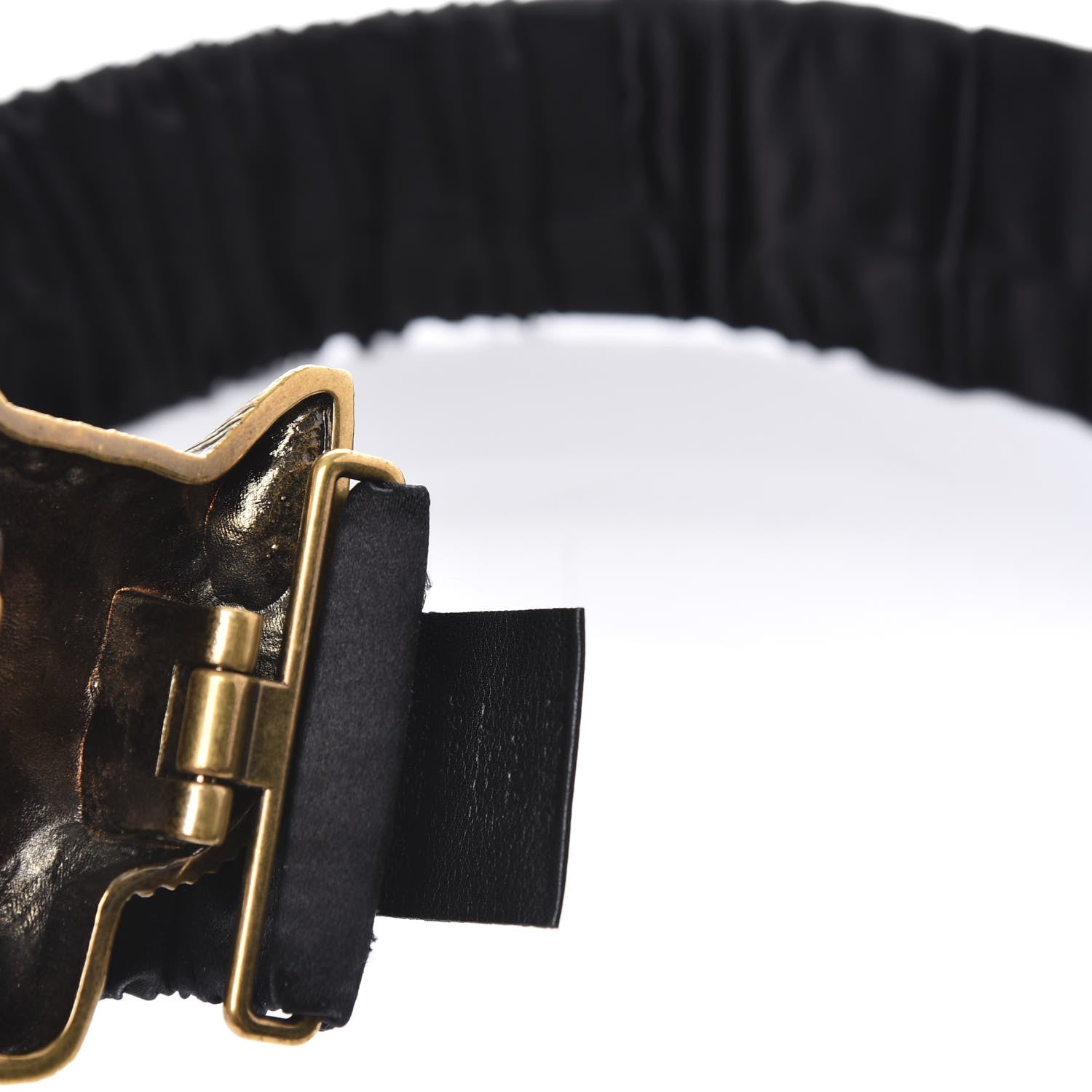 Gucci Satin Fox Head Buckle Belt Black 90 36 4 of 5