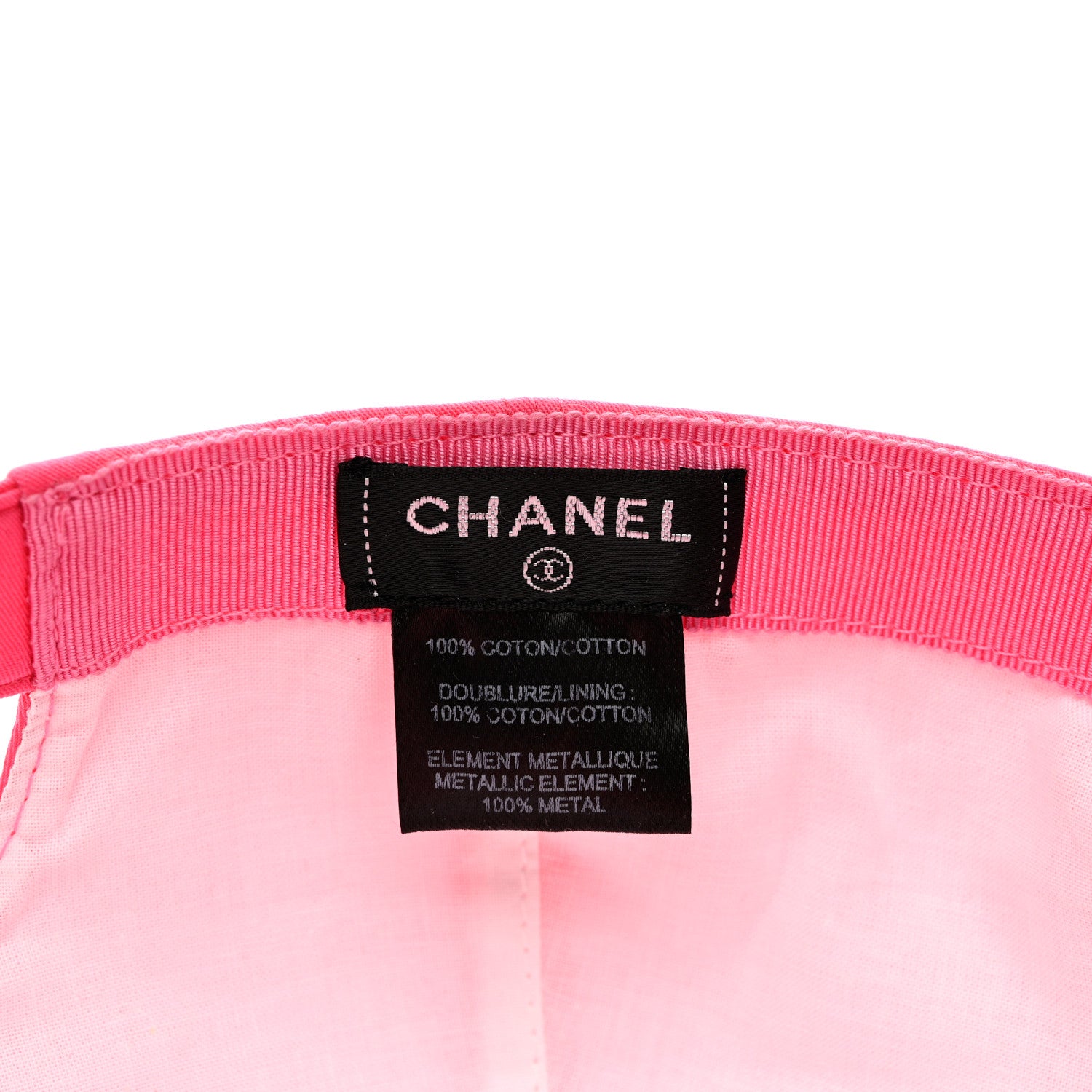 Chanel Cotton CC Cap Hat Fuchsia Orange 8 of 10