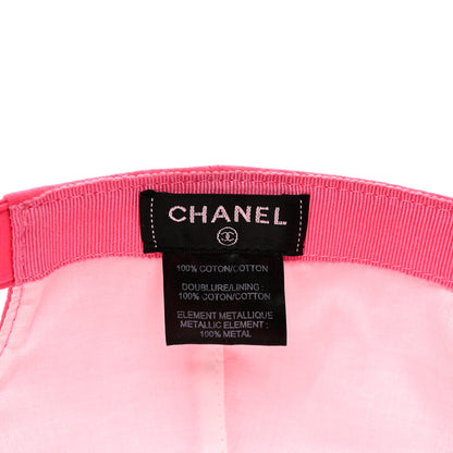 Chanel Cotton CC Cap Hat Fuchsia Orange 8 of 10