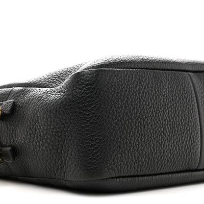 Prada Vitello Daino Soft Medium Double Zip Shoulder Bag Black 10 of 13