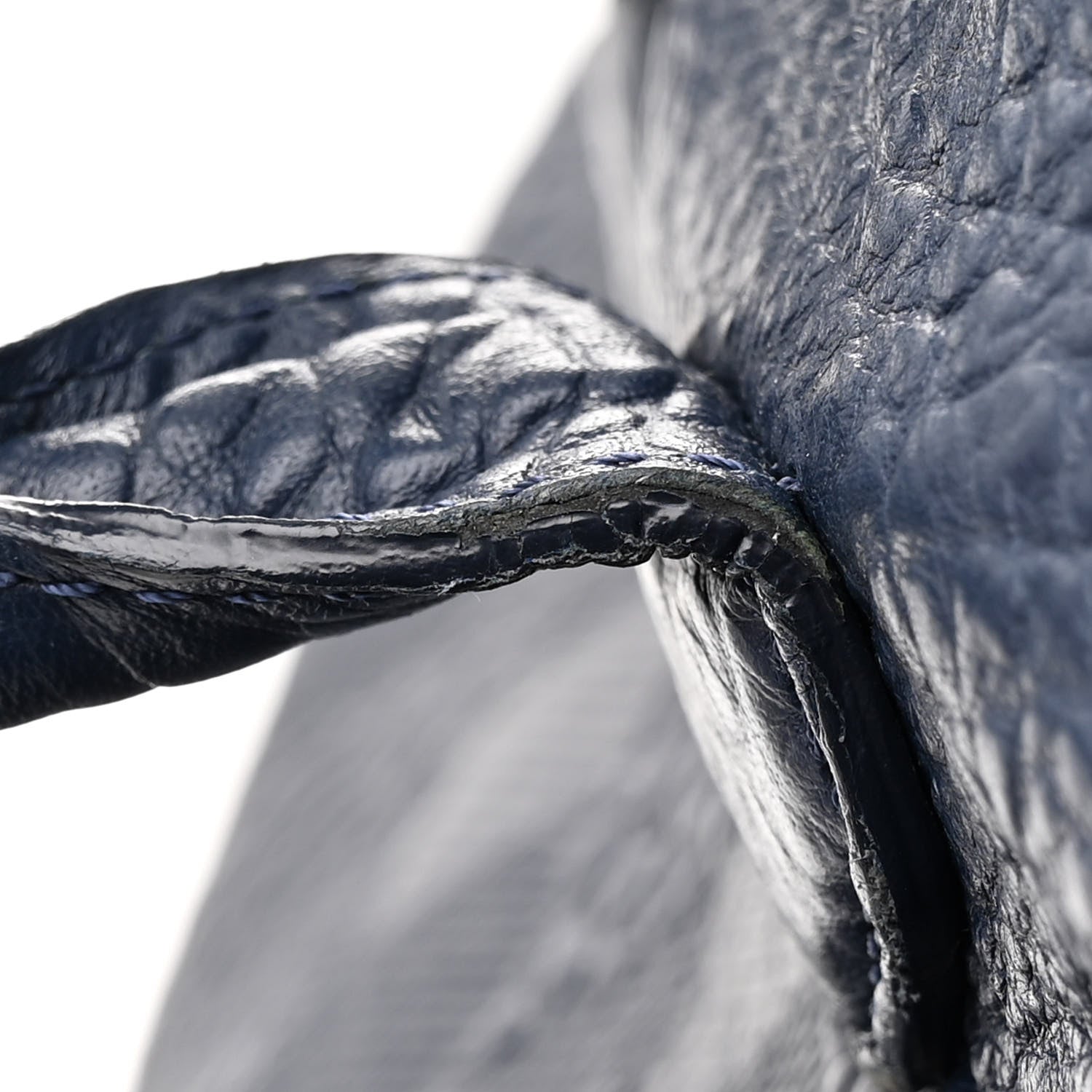 Burberry Heritage Grain Check Embossed Medium Dewsbury Tote Blue Carbon 17 of 17