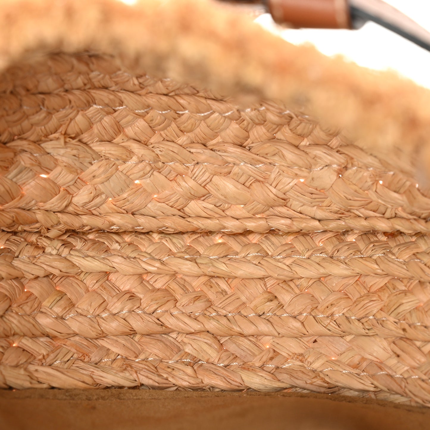 Calfskin Raffia Mini Gate Crossbody Bag Natural Tan