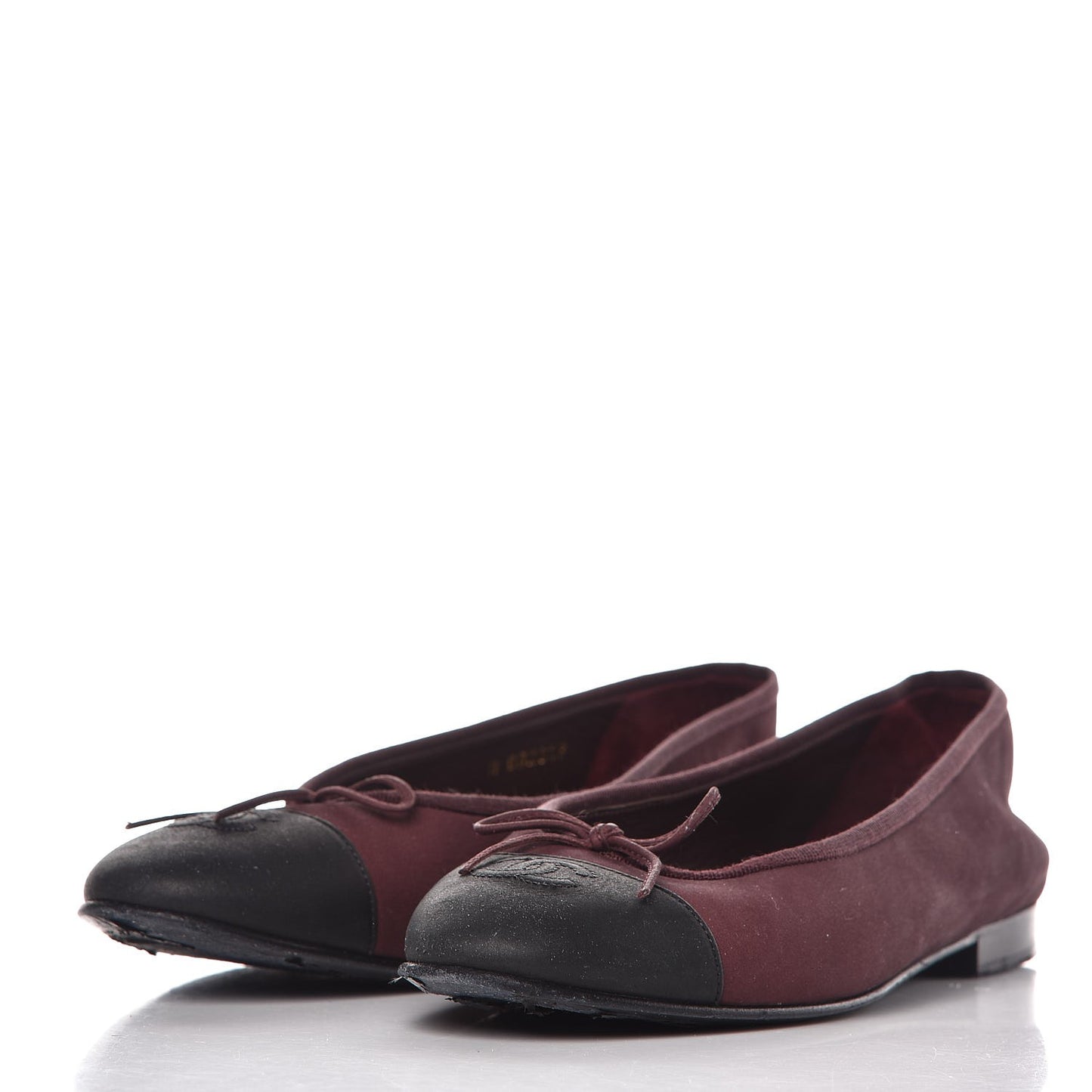 Nubuck Cap Toe CC Ballerina Flats 41 Burgundy Black