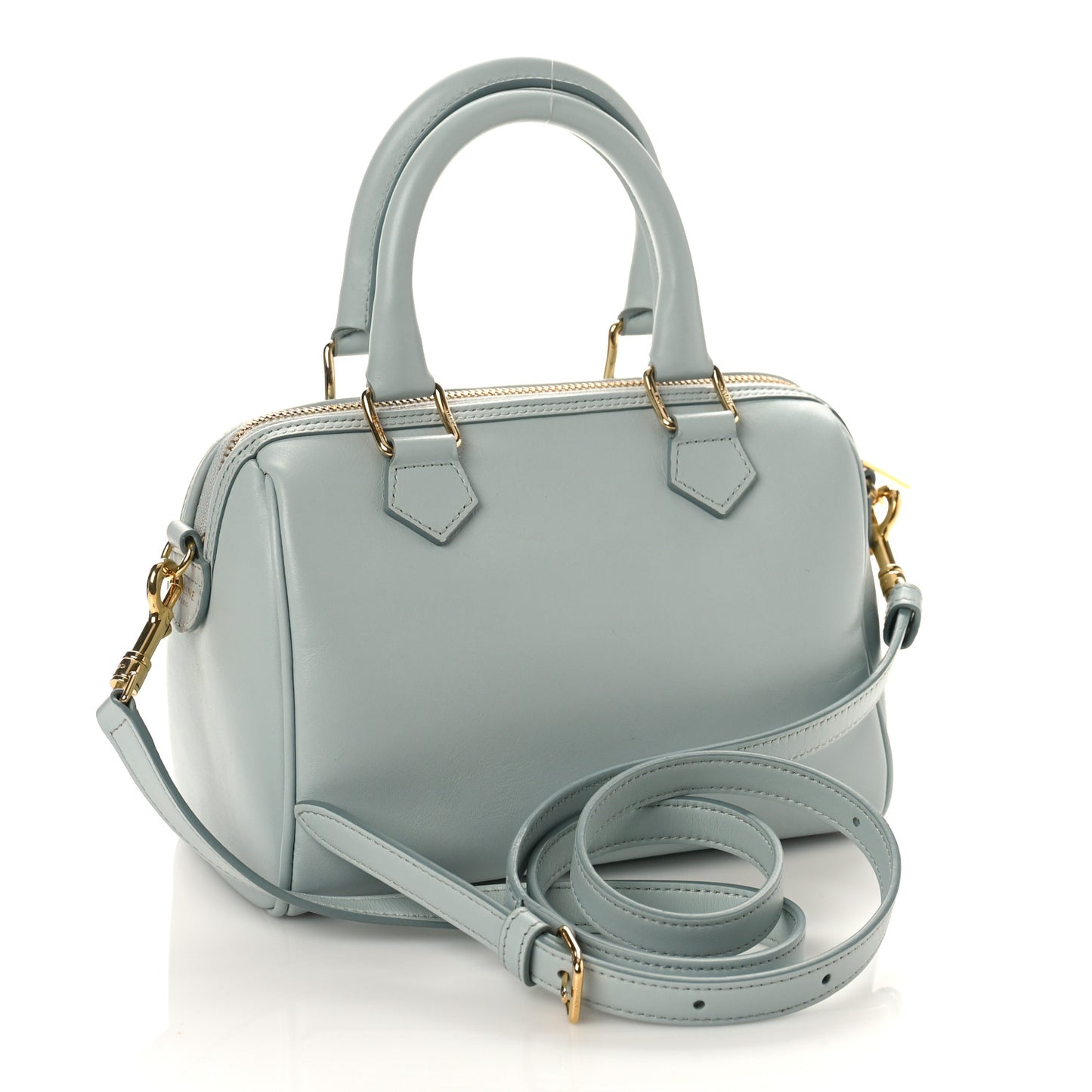 Smooth Calfskin Triomphe Small Boston Bag Soft Blue