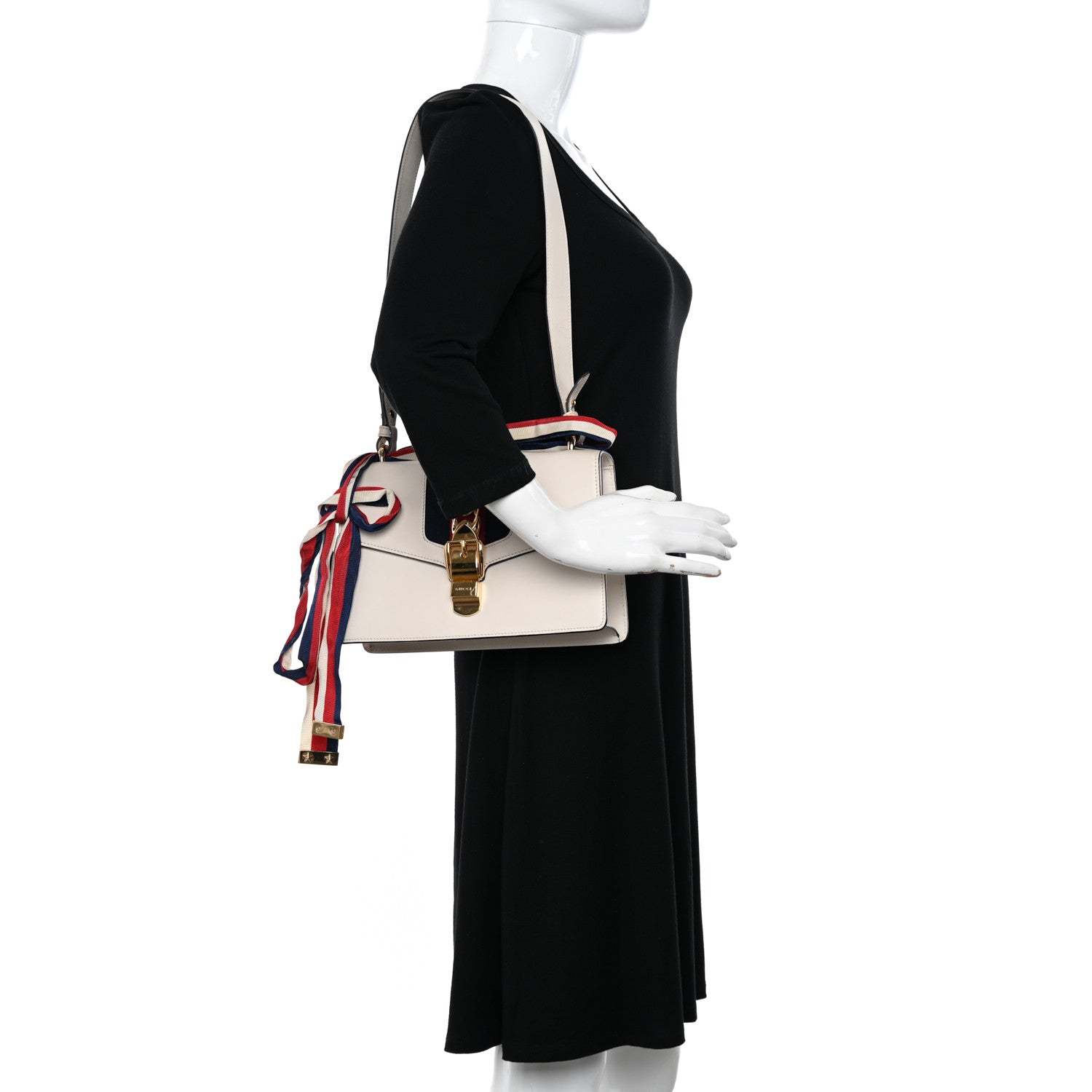 Gucci Calfskin Small Sylvie Shoulder Bag Off White 2 of 14