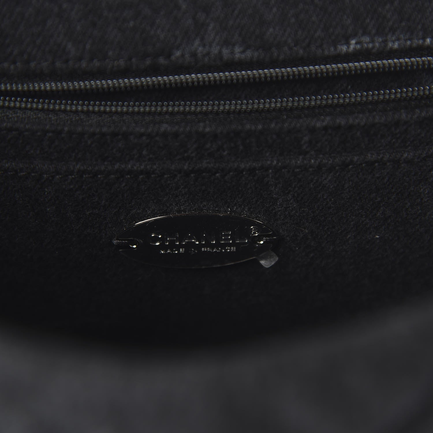 Chanel Denim Quilted CC Print Jumbo Single Flap Black 8 of 11
