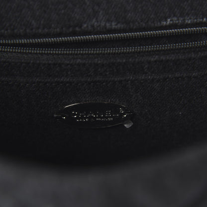Chanel Denim Quilted CC Print Jumbo Single Flap Black 8 of 11