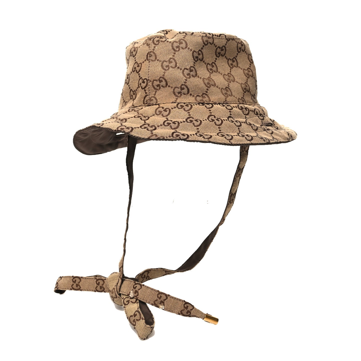 Canvas Monogram Reversible Bucket Hat Brown