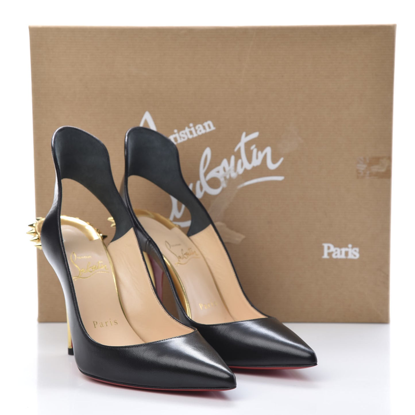 Kid Specchio Survivita 100 Slingback Pumps 36.5 Black Gold