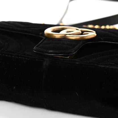 Gucci Velvet Matelasse Mini GG Marmont Shoulder Bag Black 11 of 11
