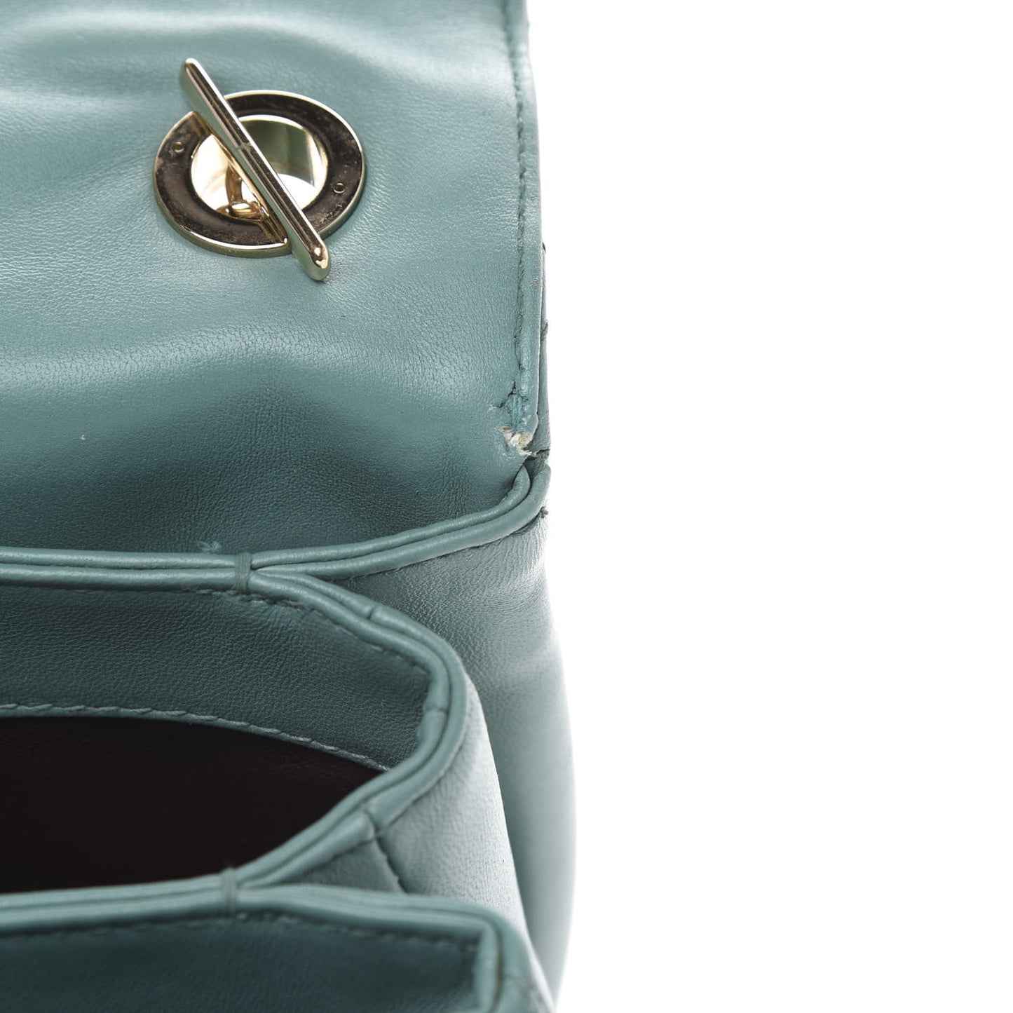 Lambskin Quilted Small Trendy CC Flap Dual Handle Bag Light Green