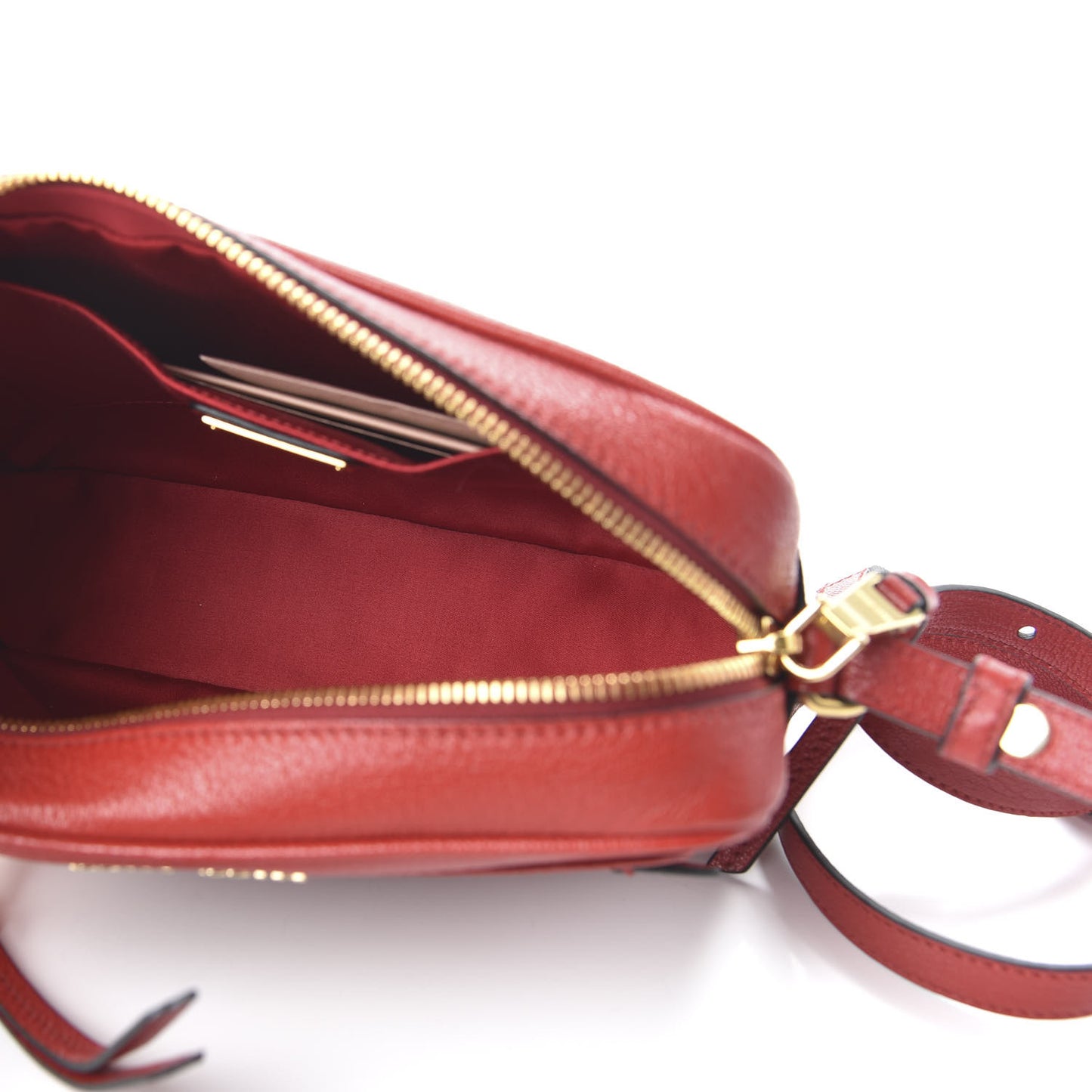 Goatskin Madras Crossbody Bag Rosso