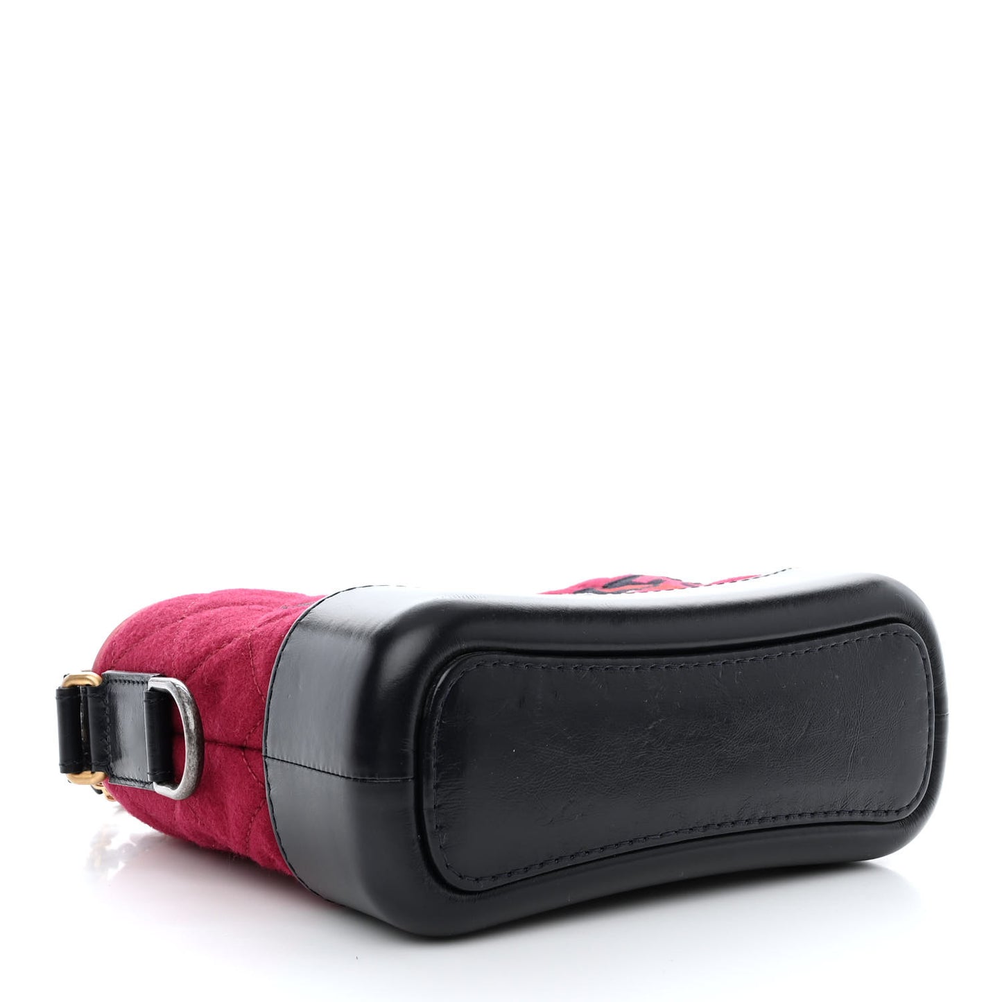 Wool Calfskin Quilted Small Gabrielle Hobo Red