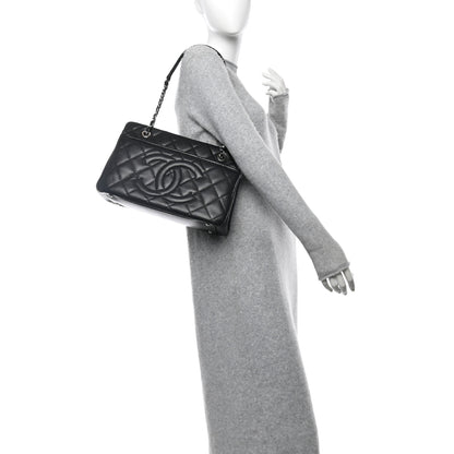 Chanel Caviar Quilted CC Timeless Soft Tote Black 2 of 10