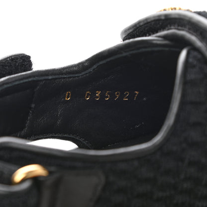 Chanel Knit Fabric Velcro Dad Sandals 37 Black 8 of 9