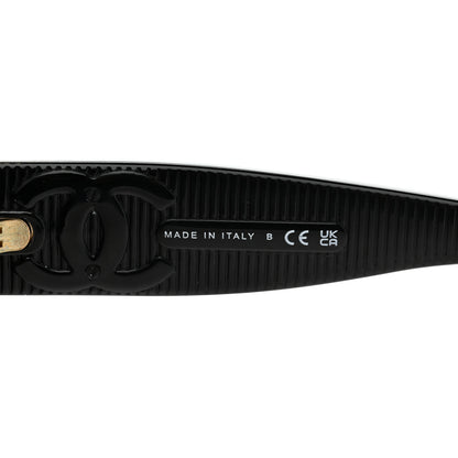 Chanel Acetate Shield Sunglasses 5495-A Black 5 of 7