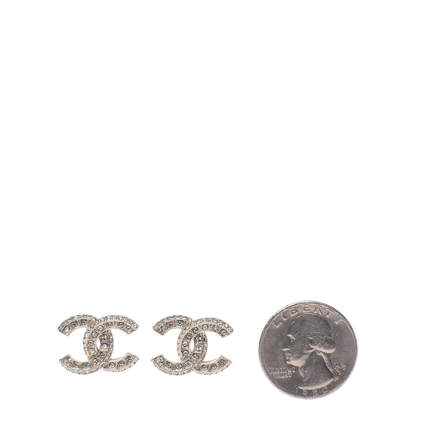Crystal Timeless CC Earrings Light Gold