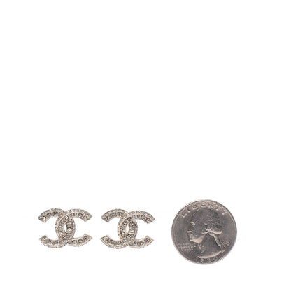 Chanel Crystal Timeless CC Earrings Light Gold 2 of 5