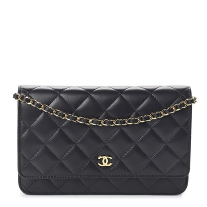 Chanel Lambskin Quilted Wallet On Chain WOC Black 1 of 11