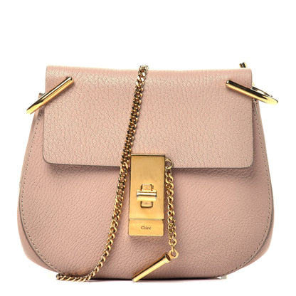 Chloe Grained Lambskin Mini Drew Shoulder Bag Cement Pink 1 of 9