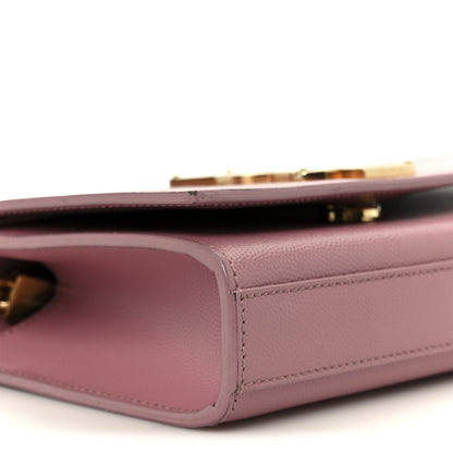 Saint Laurent Grain De Poudre Small Monogram Kate Satchel Dark Rose 10 of 11