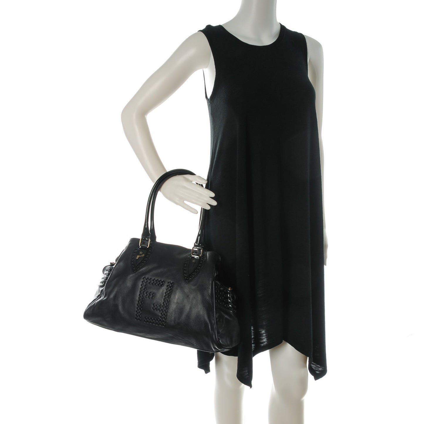 Nappa Patent Bag De Jour Perforated Tote Black