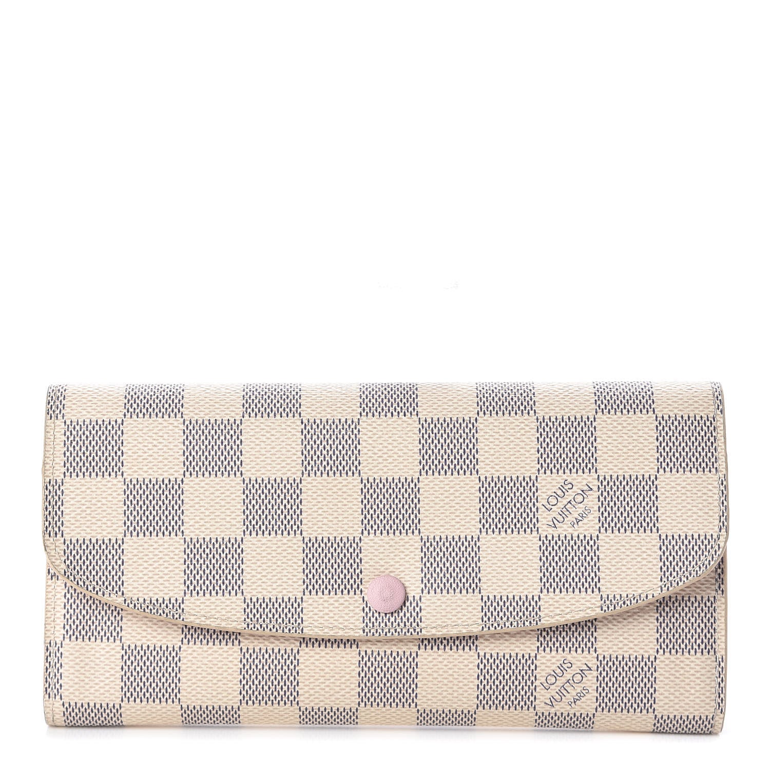 Louis Vuitton Damier Azur Emilie Wallet Rose Ballerine 1 of 9