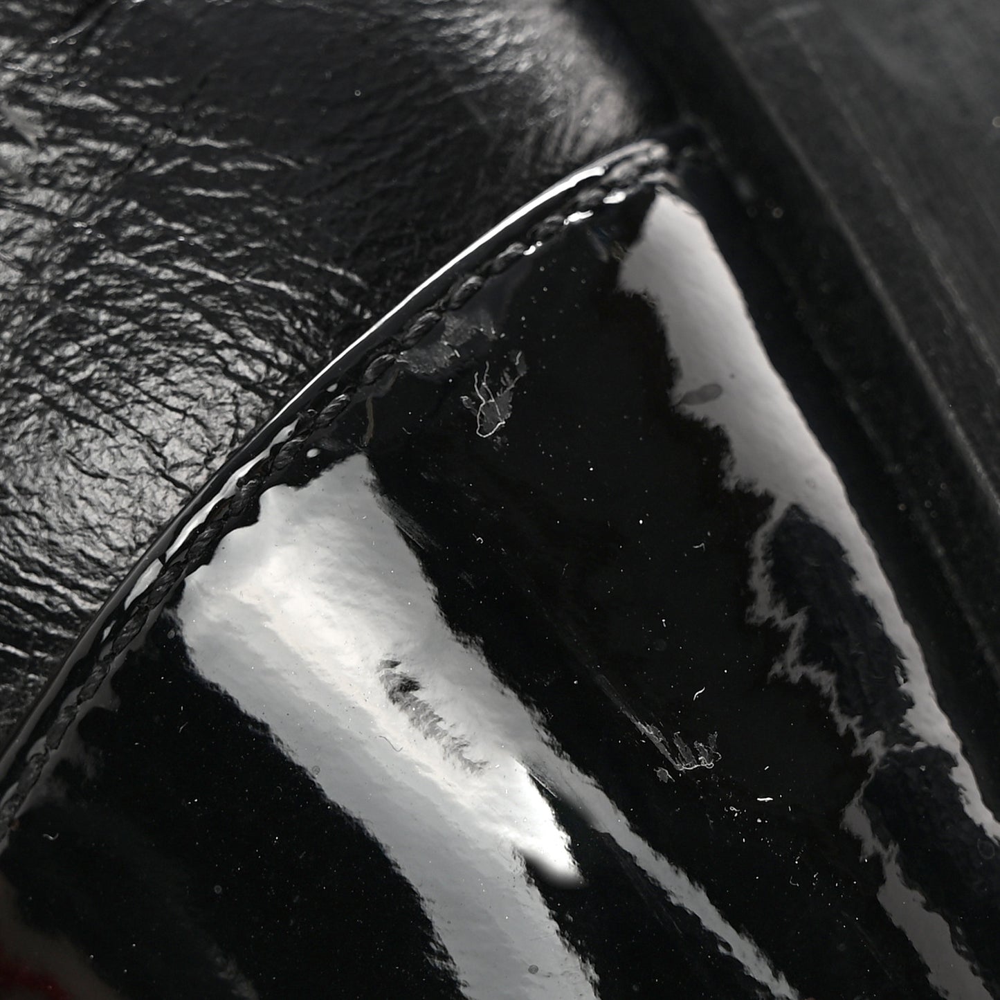 Shiny Calfskin Patent Quilted Chain Lace Up Combat Boots 39 Black