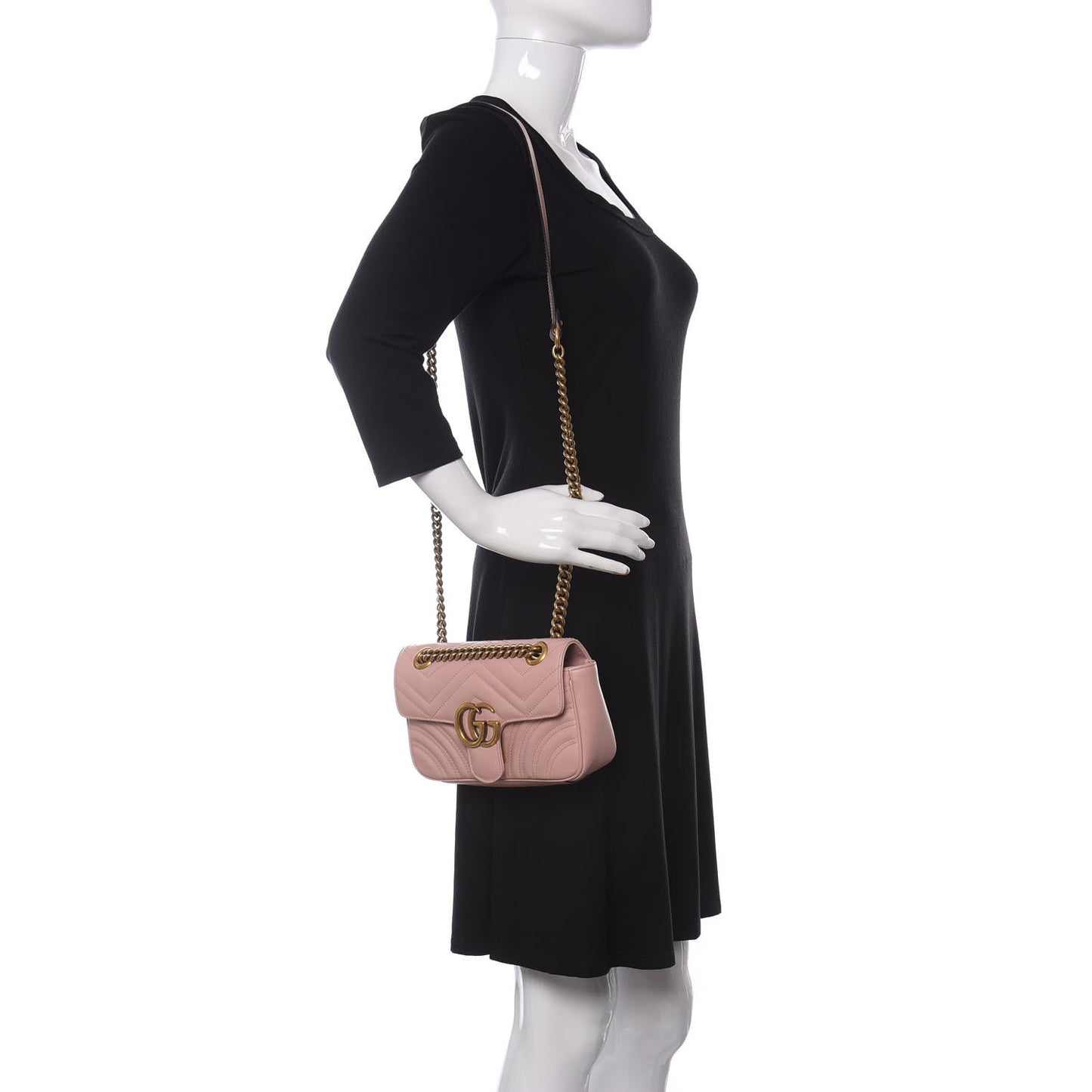 Calfskin Matelasse Mini GG Marmont Shoulder Bag Perfect Pink