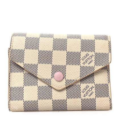 Louis Vuitton Damier Azur Victorine Wallet Rose Ballerine 1 of 6